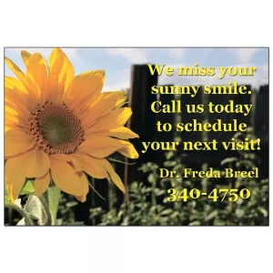 Personalized Dental Recall Card – Sunflower – DEN315PCC