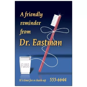 Custom Dental Reminder Card – Floss and Toothbrush – DEN318PCC