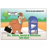 Optometry Personalized Reminder Card – A man greeting a mailbox – OPT211PCC