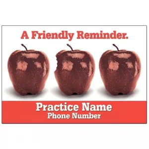 Customized Dental Reminder Card – Three Apples – DEN106PCC