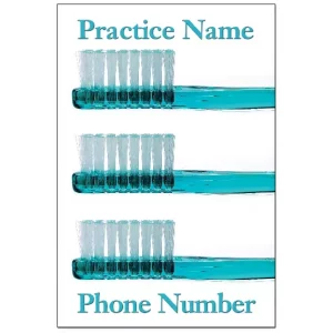 Custom Dental Recall Card – Three Toothbrushes – DEN114PCC