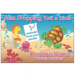 Custom Dental Recall Card – Dropping You a Line – DEN702PCC