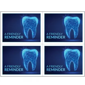 Custom Dental Reminder Card – DEN505LZCup (Perforated)
