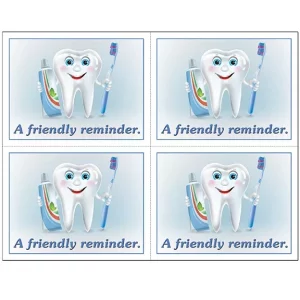 Custom Recall Dental Postcard – DEN508LZCup (Perforated)