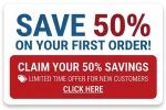 SAVE 50% SAVE 50%